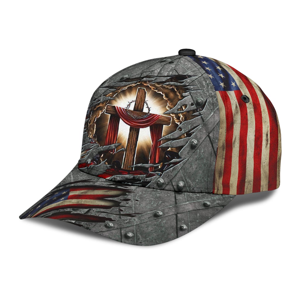 Faith Cross US Flag Classic Cap For Outdoor Travel Parties And Thoughtful Holiday Gifting