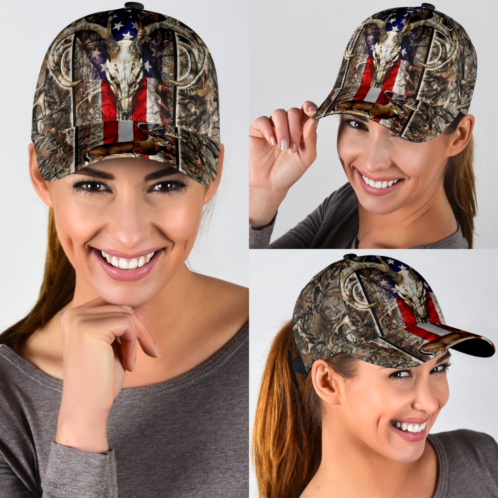 Deer Hunting Camo Pattern Classic Cap For Weekend Travel Outdoor Events And Casual Outfits
