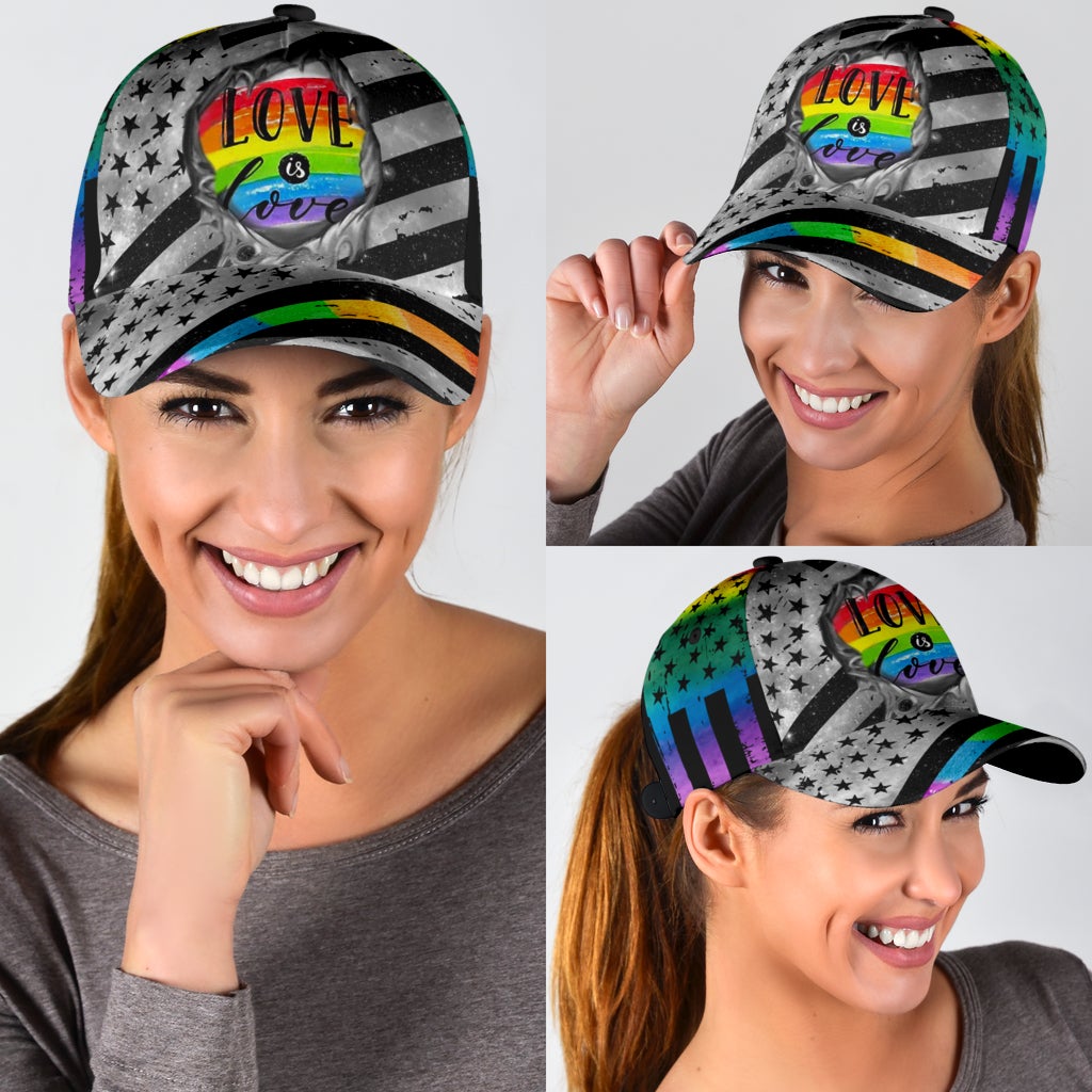 Love Is Love Pride Flag Classic Cap For Everyday Accessories Vacations And Outdoor Fun