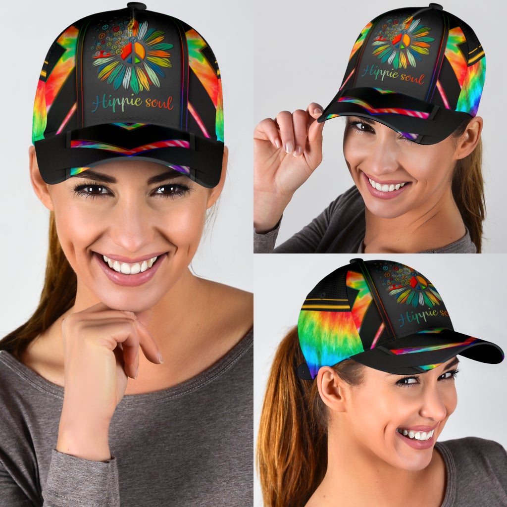 Hippie Soul Vintage Peace Classic Cap For Daily Wear Travel And Outdoor Activities