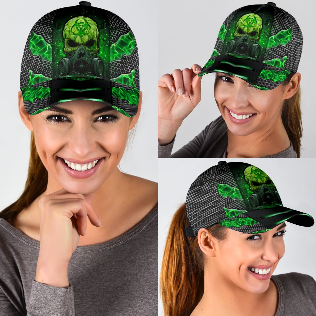Green Skull Electric Pattern Classic Cap For Festivals Holidays And Comfortable Everyday Wear