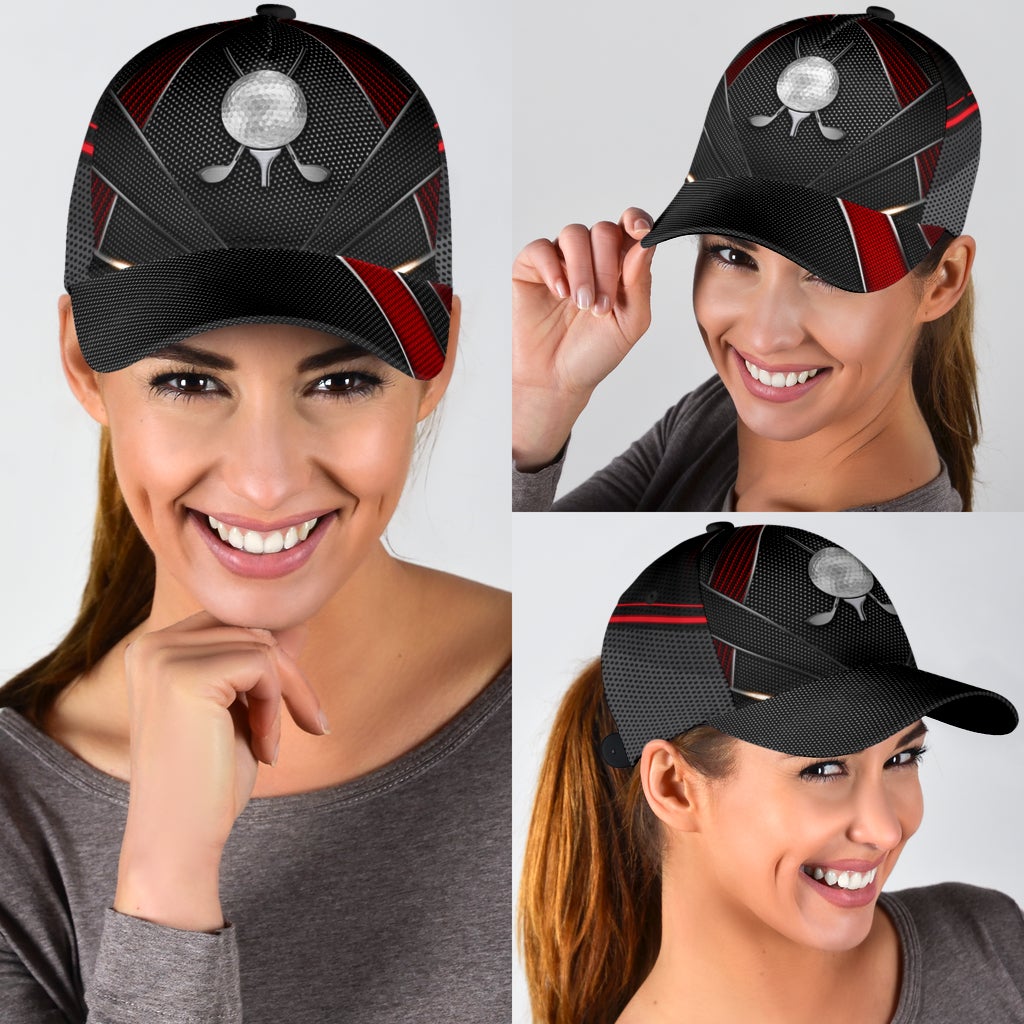 Golf Red Pattern Sport Classic Cap For Outdoor Travel Parties And Thoughtful Holiday Gifting
