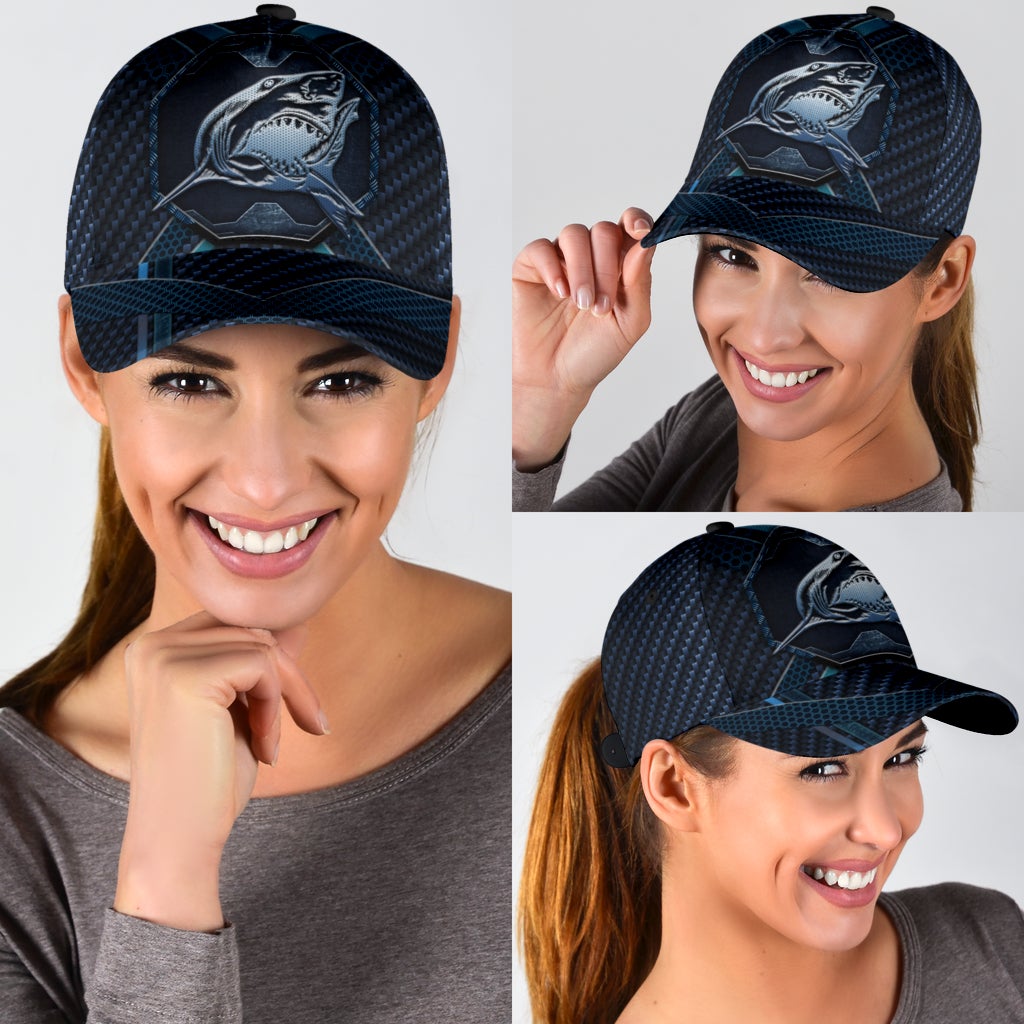Carbon Shark Ocean Predator Classic Cap For Vacation Style Outdoor Activities And Daily Comfort