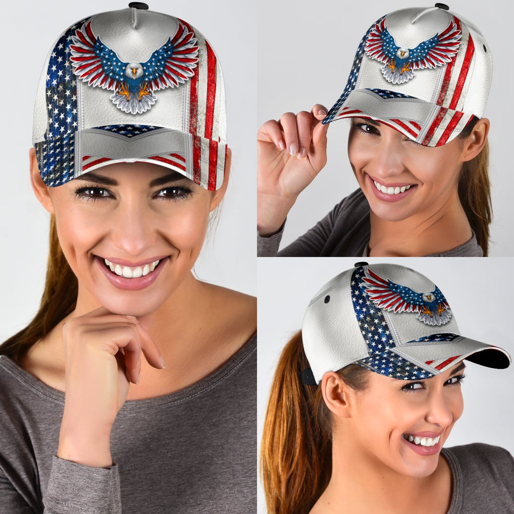 White American Eagle Freedom Classic Cap For Casual Styling Holiday Travel And Weekend Adventures