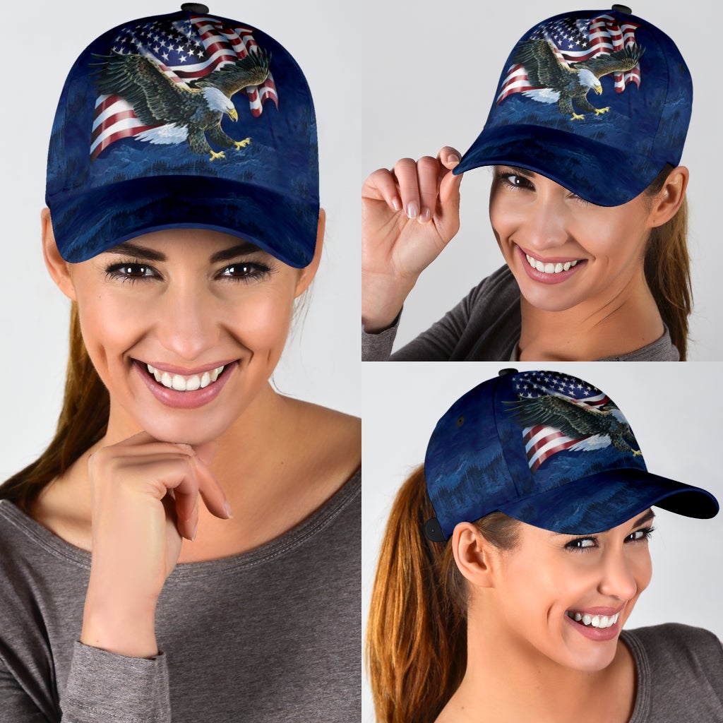 Eagle Blue Freedom Bird Classic Cap For Everyday Wear Vacations And Seasonal Activities