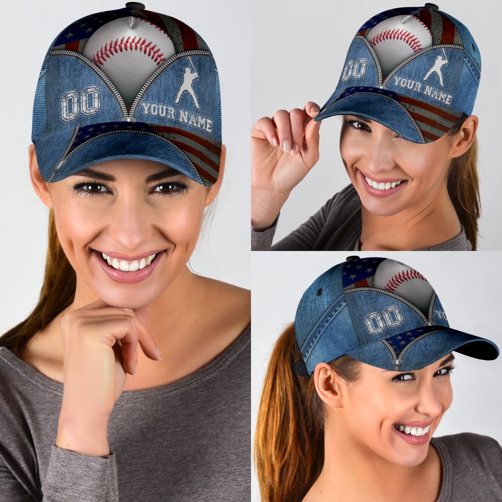 Custom Zipper Baseball Personalized Name Number Classic Cap For Nature Lovers Travel And Casual Daily Styling