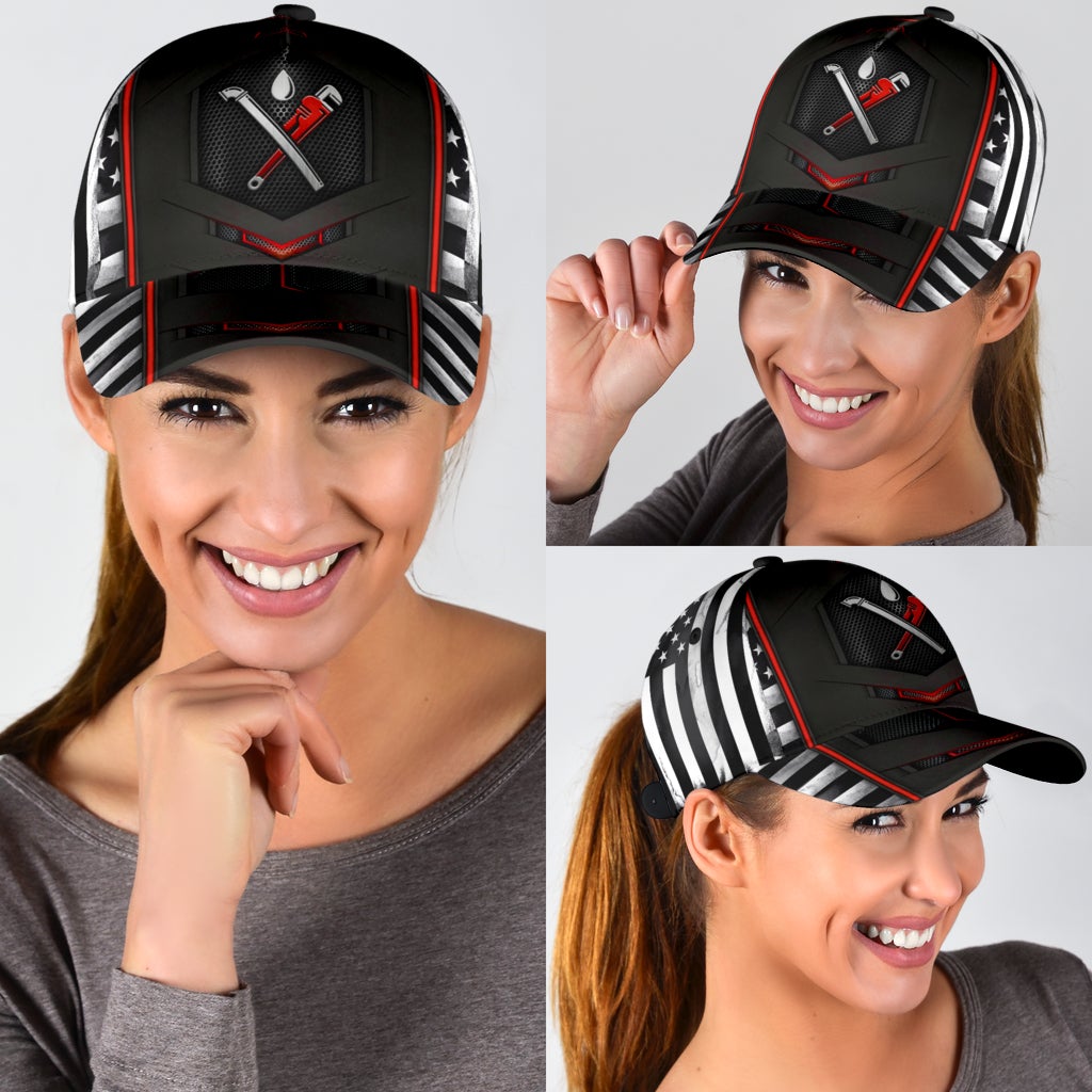 Plumber Red Flag Workwear Classic Cap For Festivals Vacations Outdoor Fun And Daily Comfort