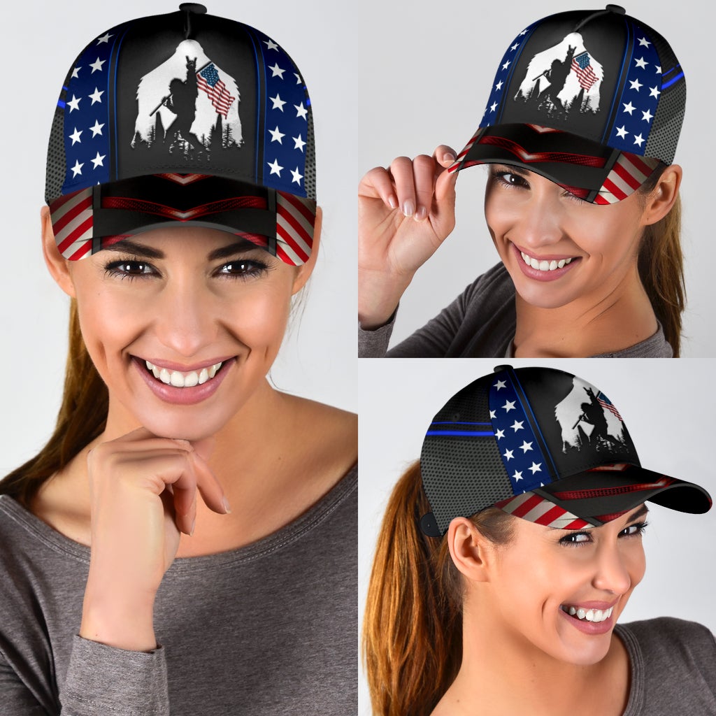Bigfoot Love America Funny Myth Classic Cap For Casual Outfits Vacations And Everyday Styling