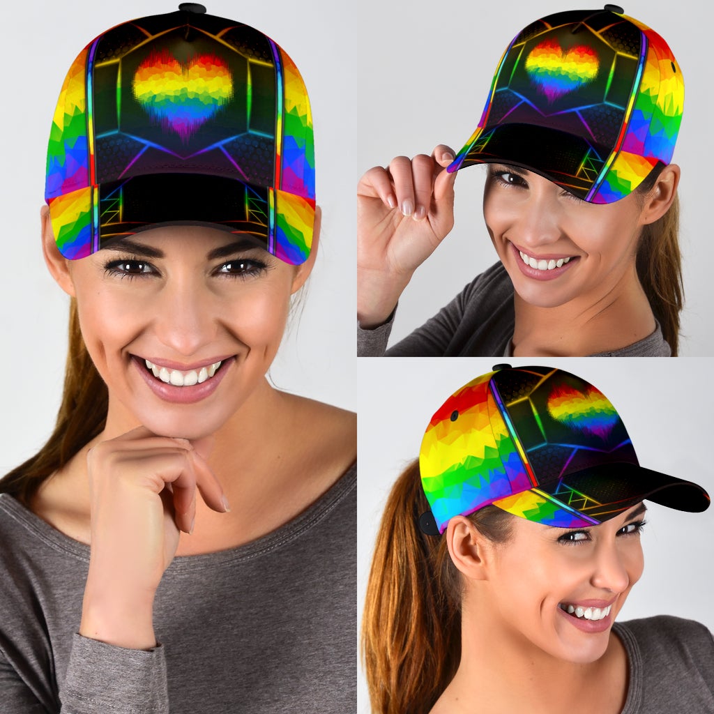 LGBT Heart Polygon Pride Symbol Classic Cap For Weekend Outings Holidays And Thoughtful Gifting
