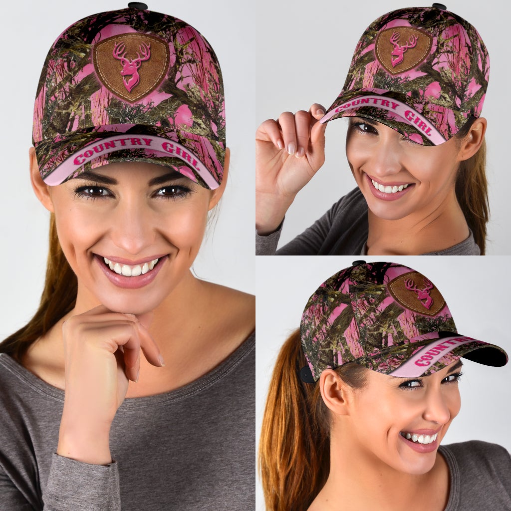Hunting Country Girl Pink Camo Classic Cap For Summer Outings Festivals And Relaxed Daily Wear