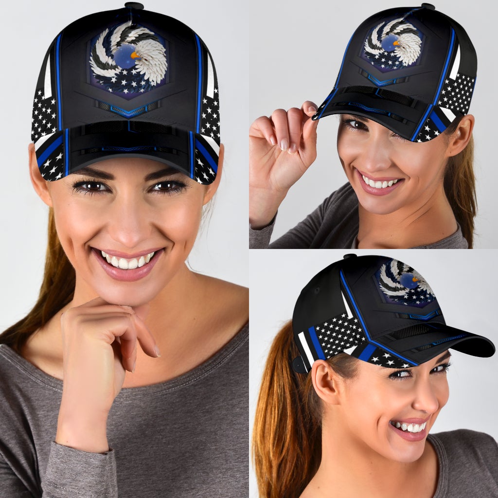 Blue God Bless America Eagle Classic Cap For Outdoor Adventures Festivals And Casual Wear