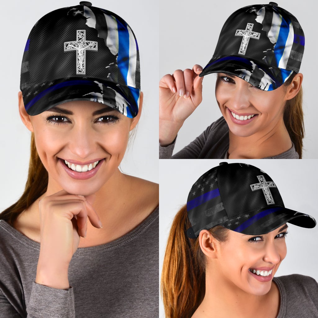 Blue Flag Faith Cross Classic Cap For Weekend Adventures Festivals And Gift Giving