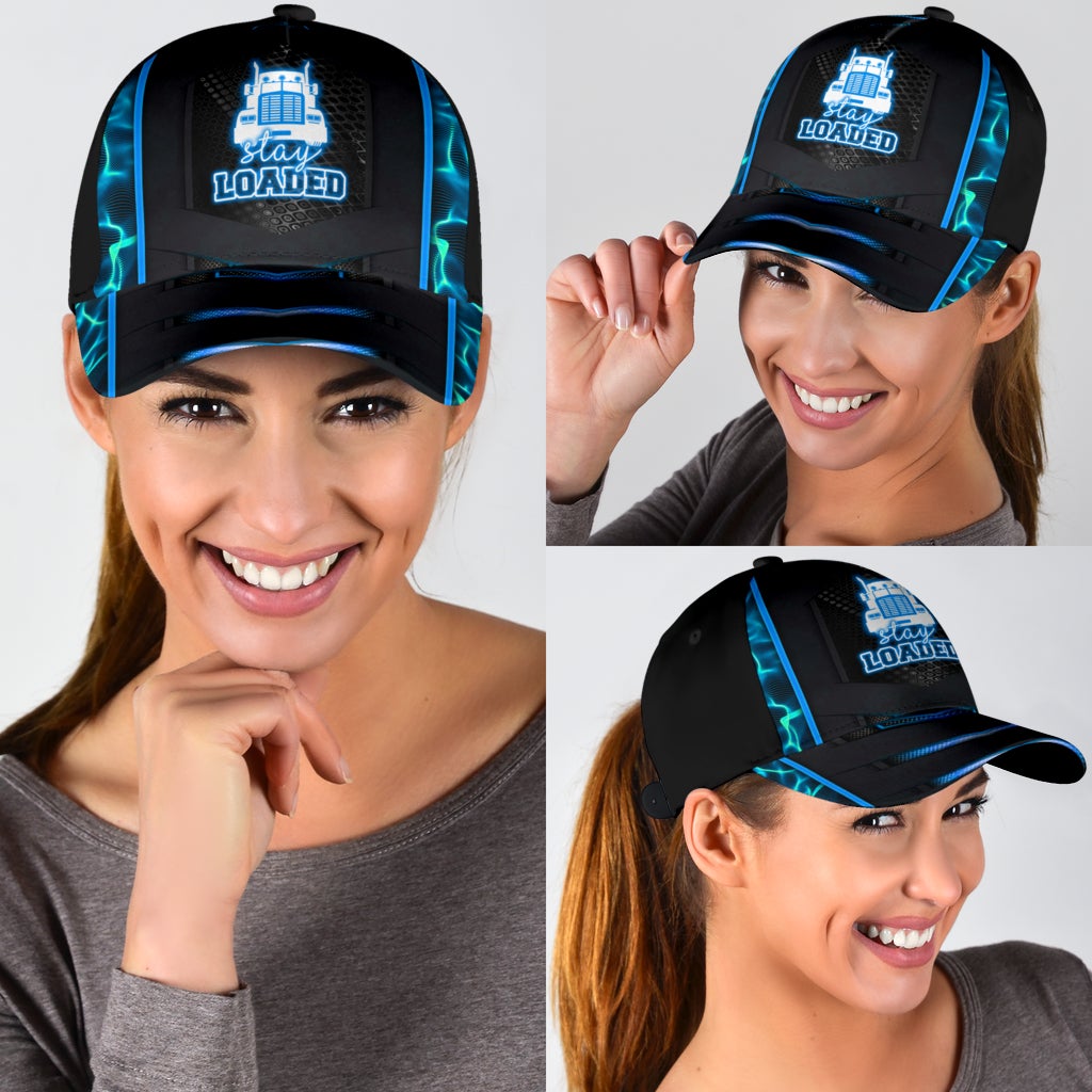Truck Driver Lifestyle Stay Loaded Neon Classic Cap For Weekend Travel Outdoor Events And Casual Outfits