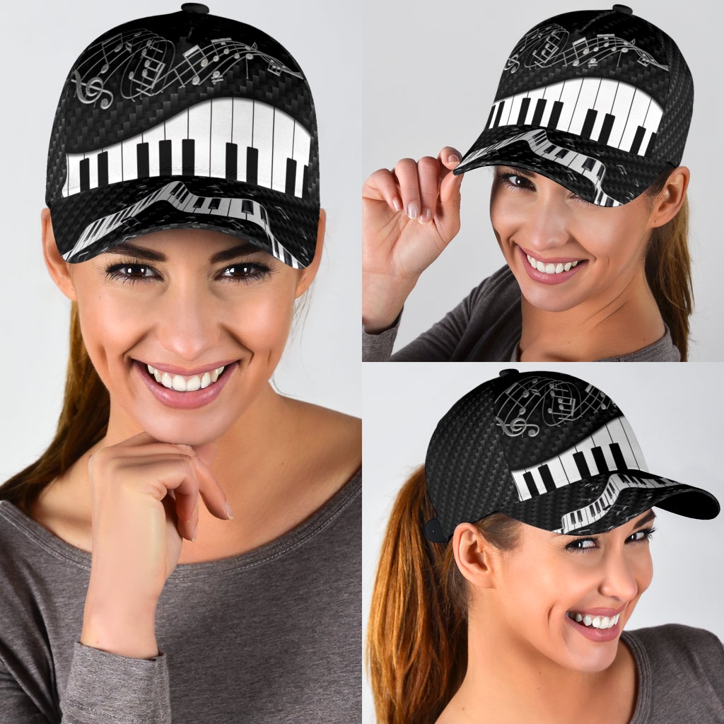 Piano Music Lover Artistic Classic Cap For Everyday Accessories Vacations And Outdoor Fun