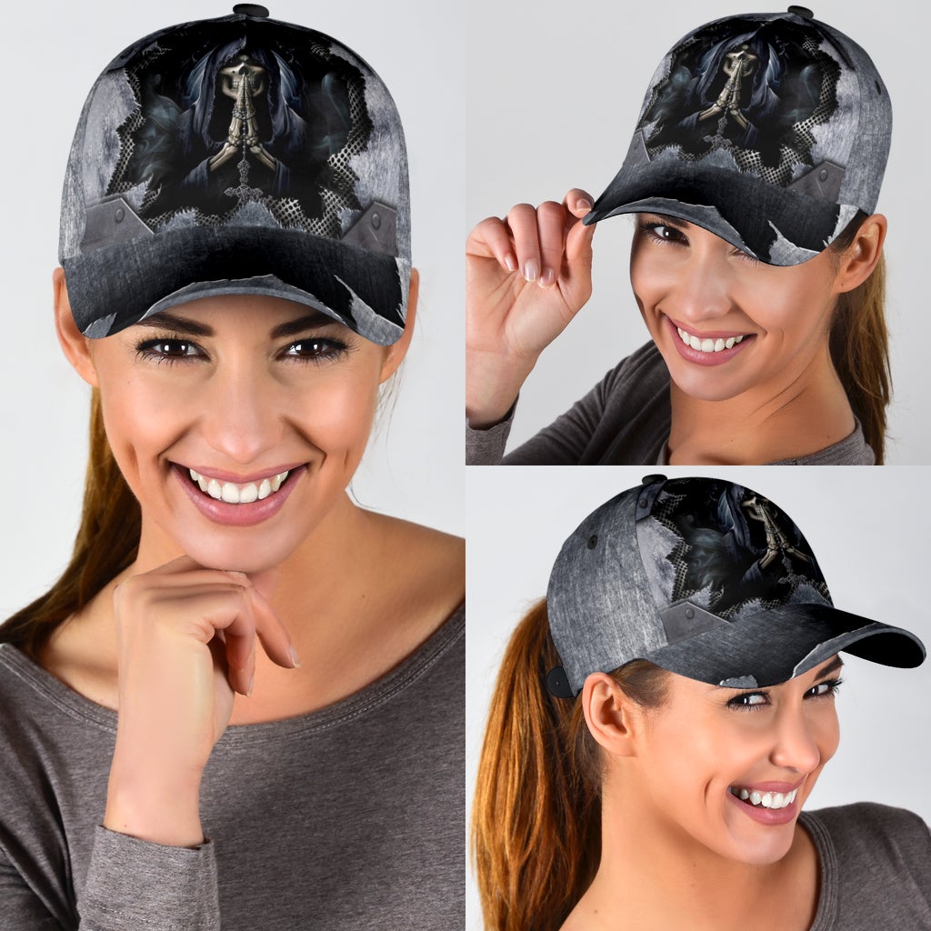 Skull With Cross Dark Faith Classic Cap For Weekend Travel Outdoor Events And Casual Outfits