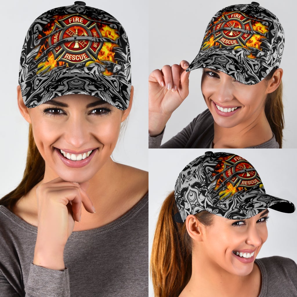 Red Courage Fire Honor Rescue Classic Cap For Daily Outfits Festivals And Thoughtful Gift Giving