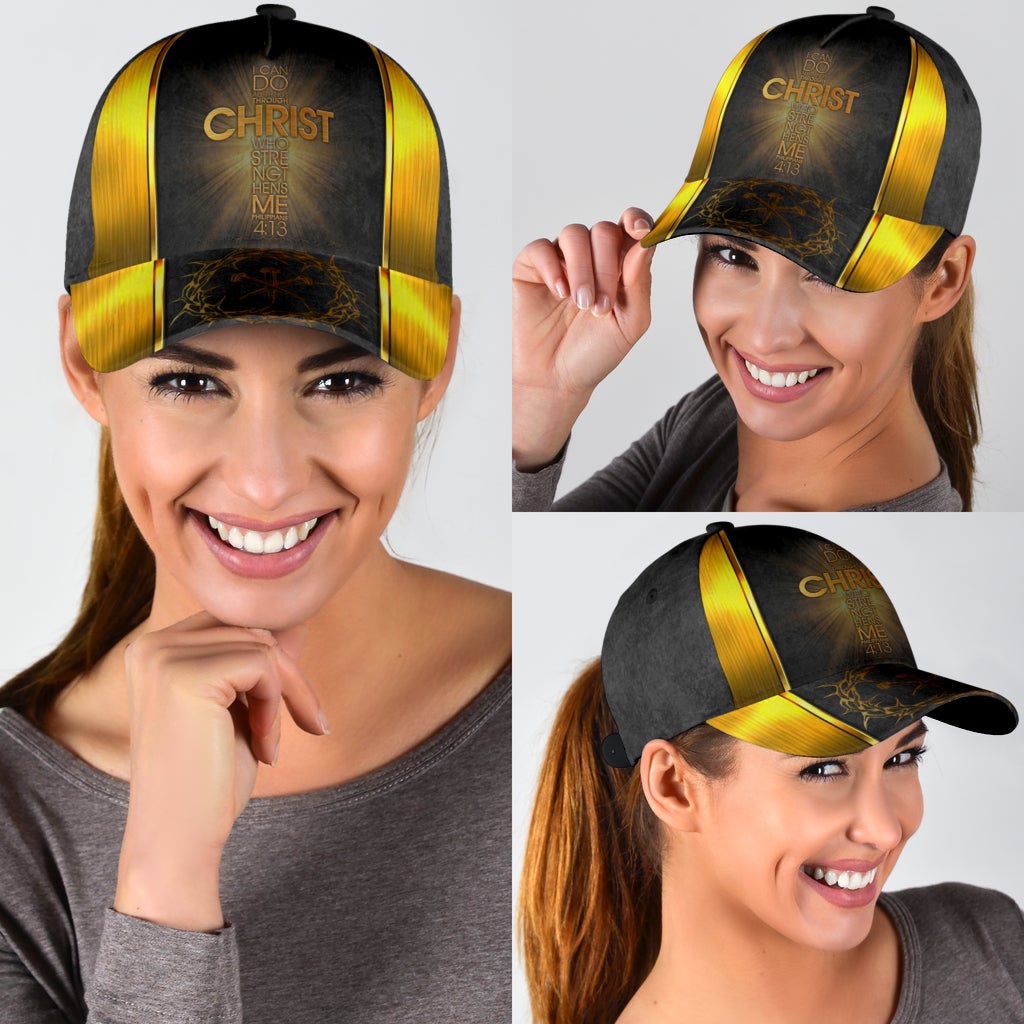 Faith Strength Through Christ Classic Cap For Everyday Outfits Coastal Travel And Gift Giving