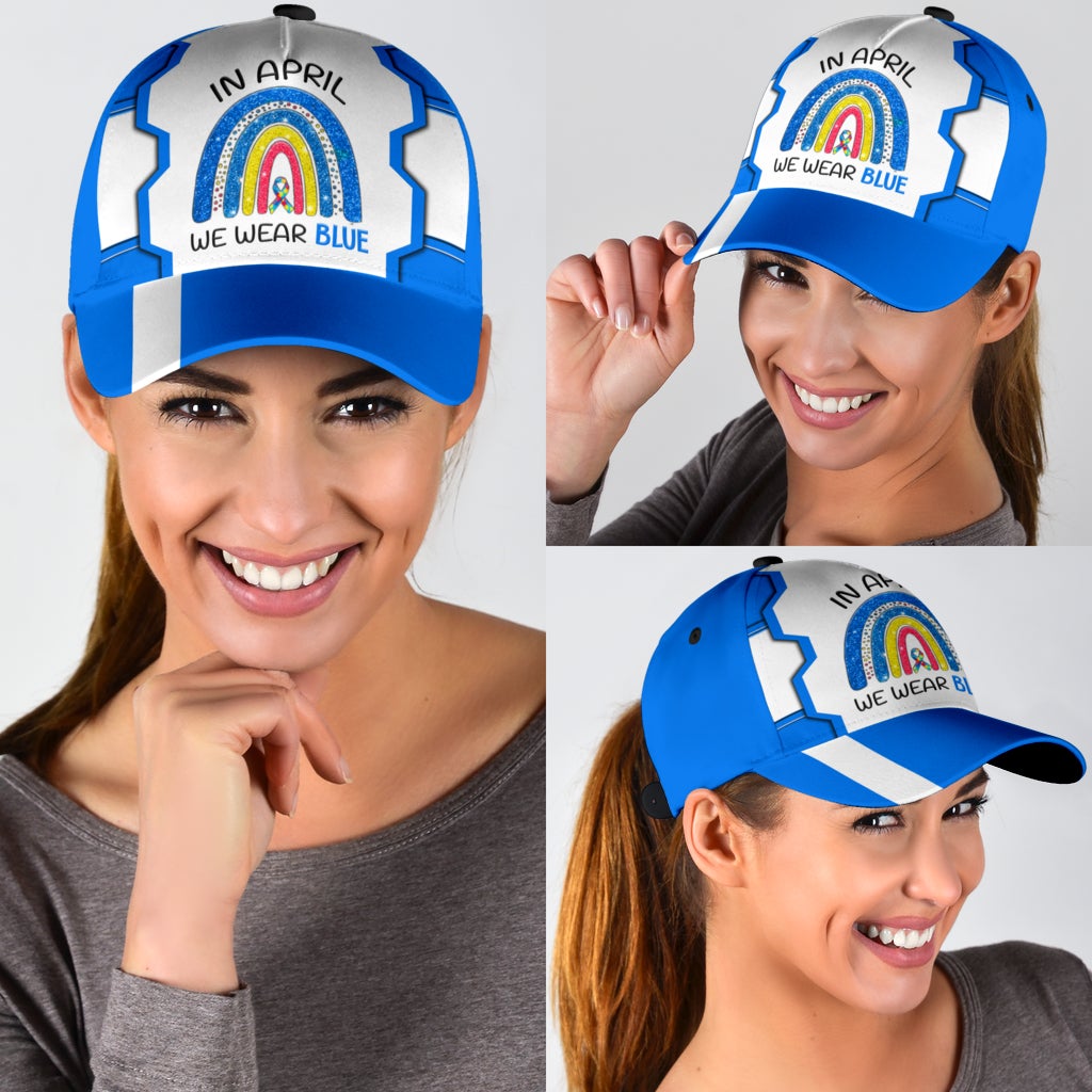 Blue Autism April Awareness Classic Cap For Summer Vacations Parties And Outdoor Events
