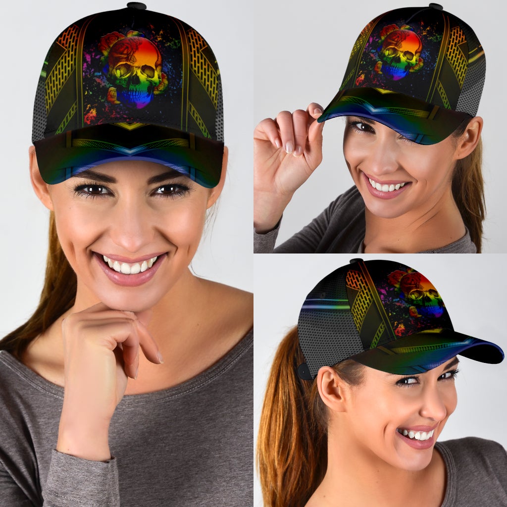 LGBT Skull Rose Pride Art Classic Cap For Comfortable Casual Wear Holidays And Outdoor Trips