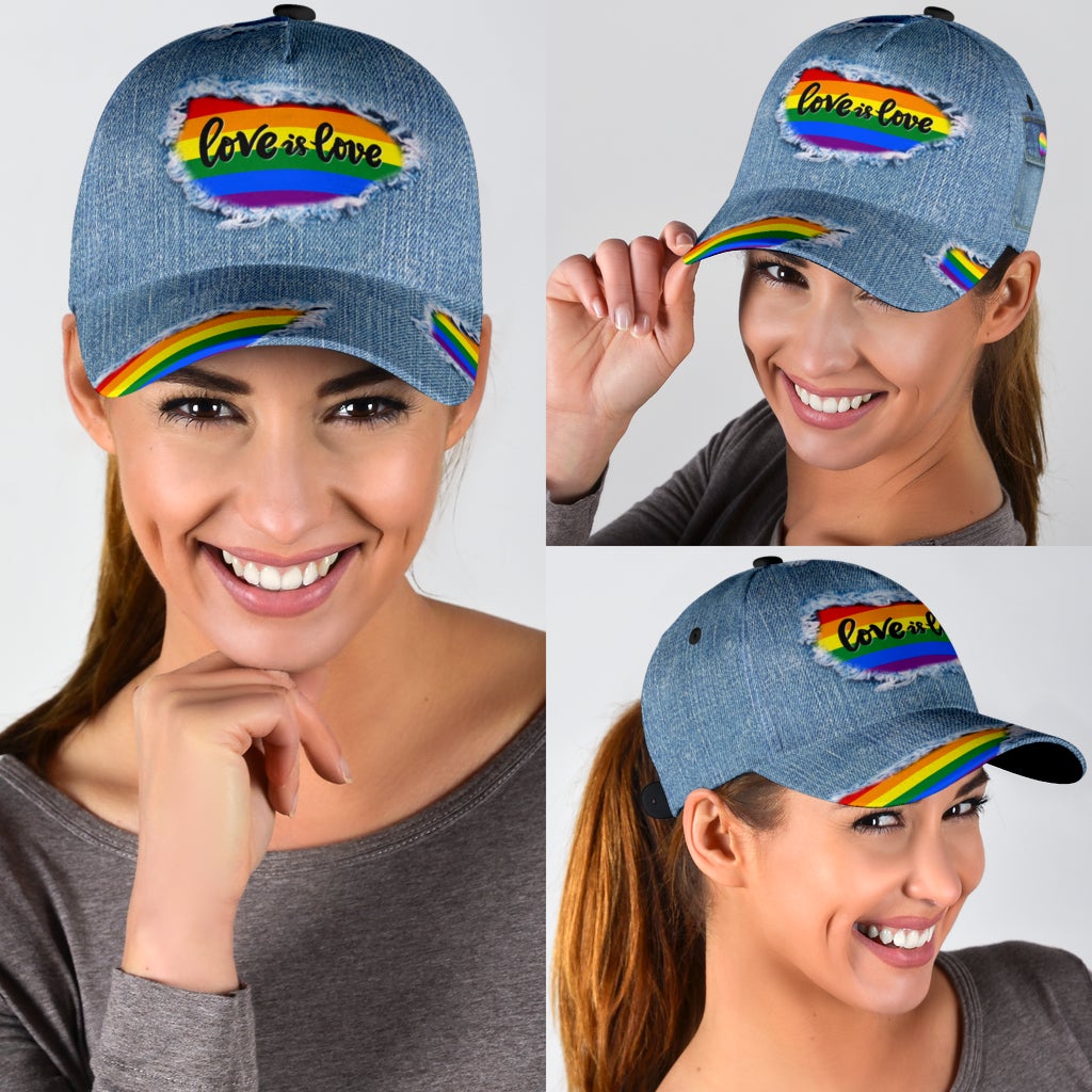 Love Is Love Jean Pride Pattern Classic Cap For Weekend Travel Outdoor Events And Casual Outfits