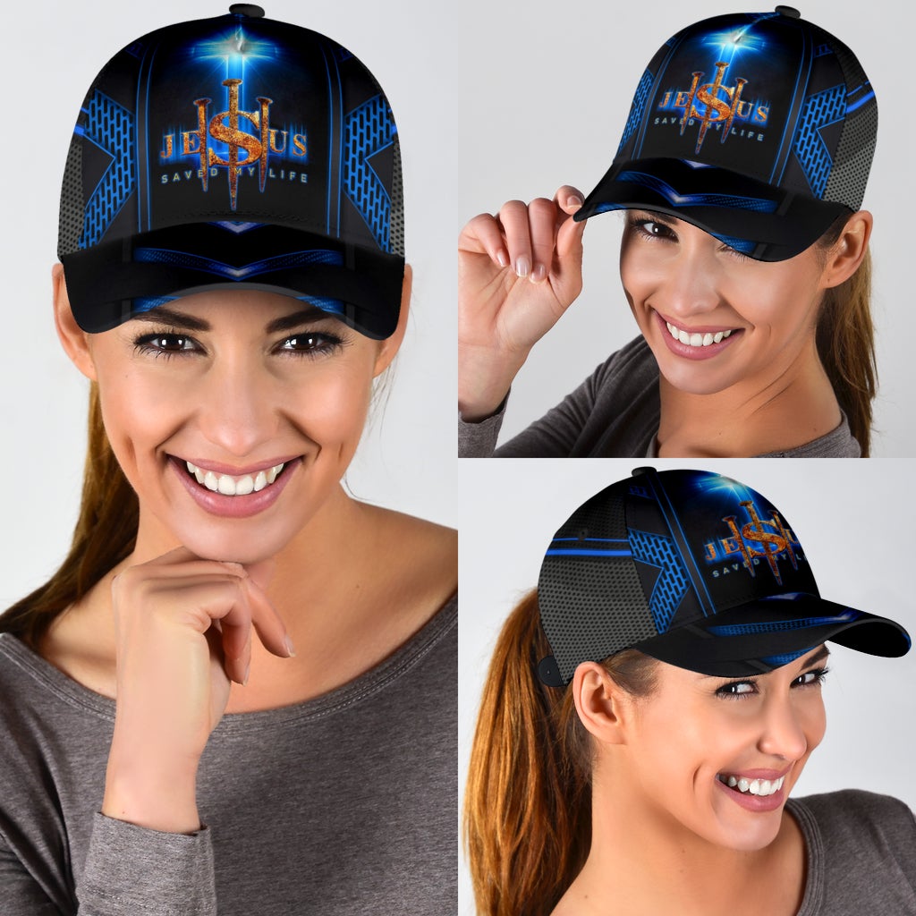 Faith Cross Blue Saved My Life Classic Cap For Summer Outings Festivals And Relaxed Daily Wear