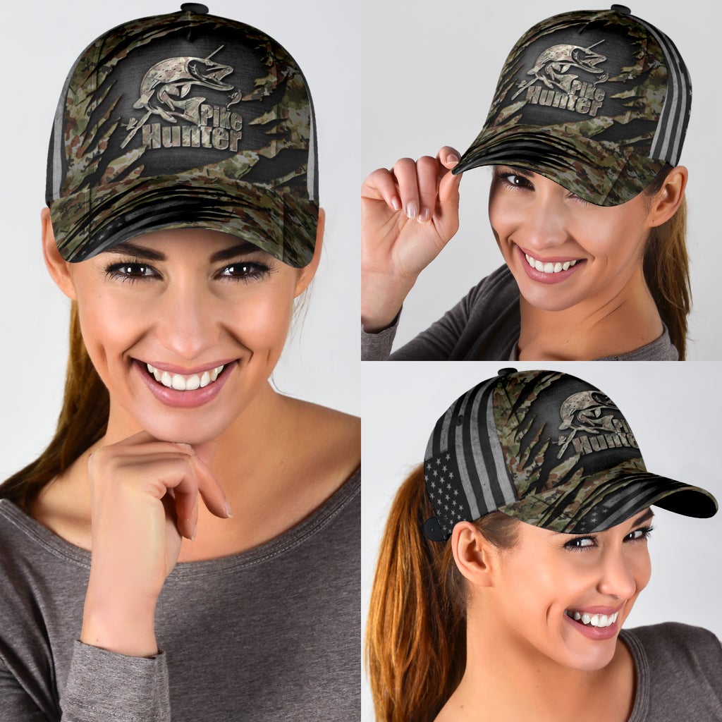 Fishing Pike Hunter Hunting Classic Cap For Beach Days Travel And Relaxed Everyday Outfits