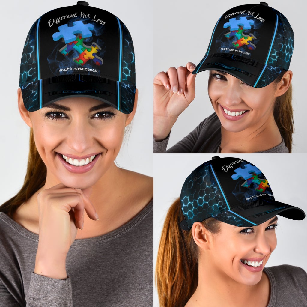 Autism Awareness Different Not Less Support Classic Cap For Festivals Holidays And Comfortable Everyday Wear