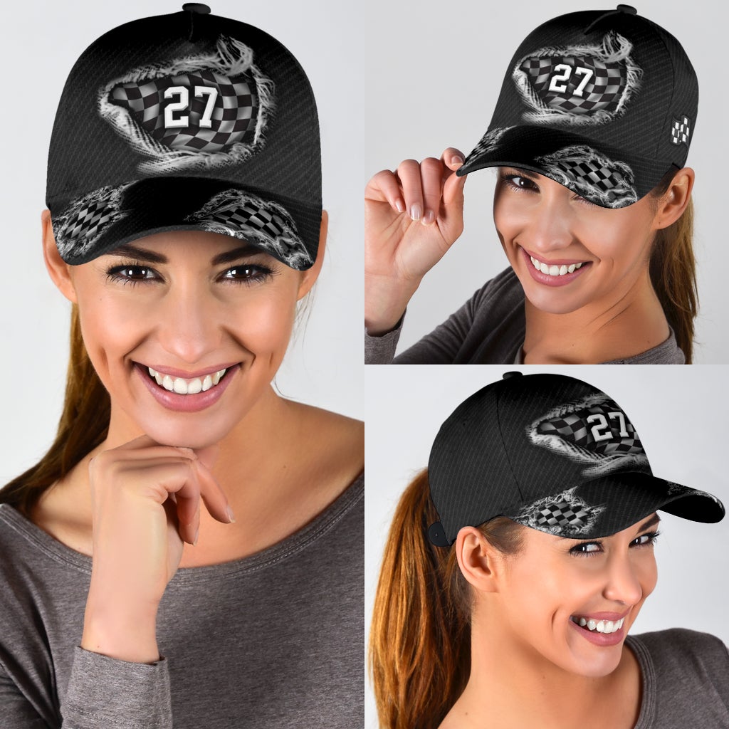 Custom Racing Personalized Number Classic Cap For Daily Wear Travel And Outdoor Activities