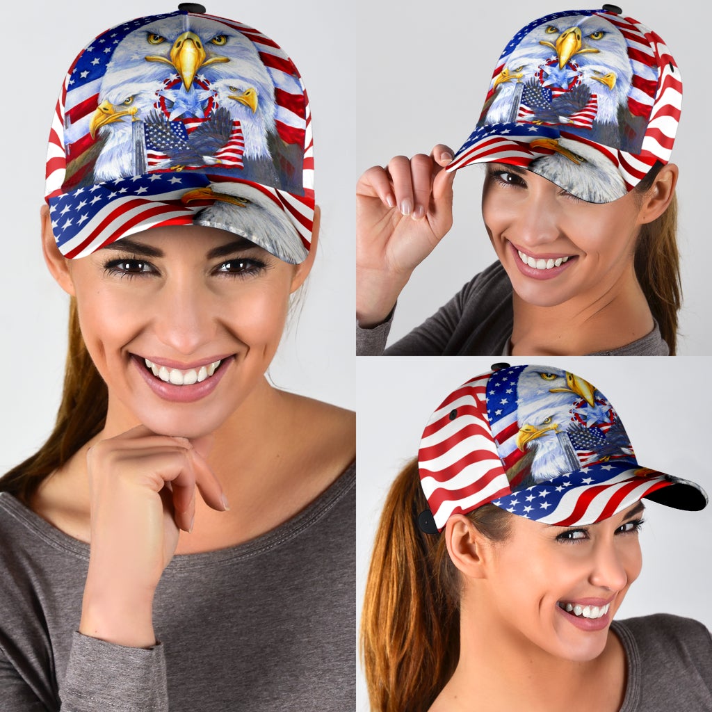 Eagle American Flag Classic Cap For Comfortable Casual Wear Holidays And Outdoor Trips
