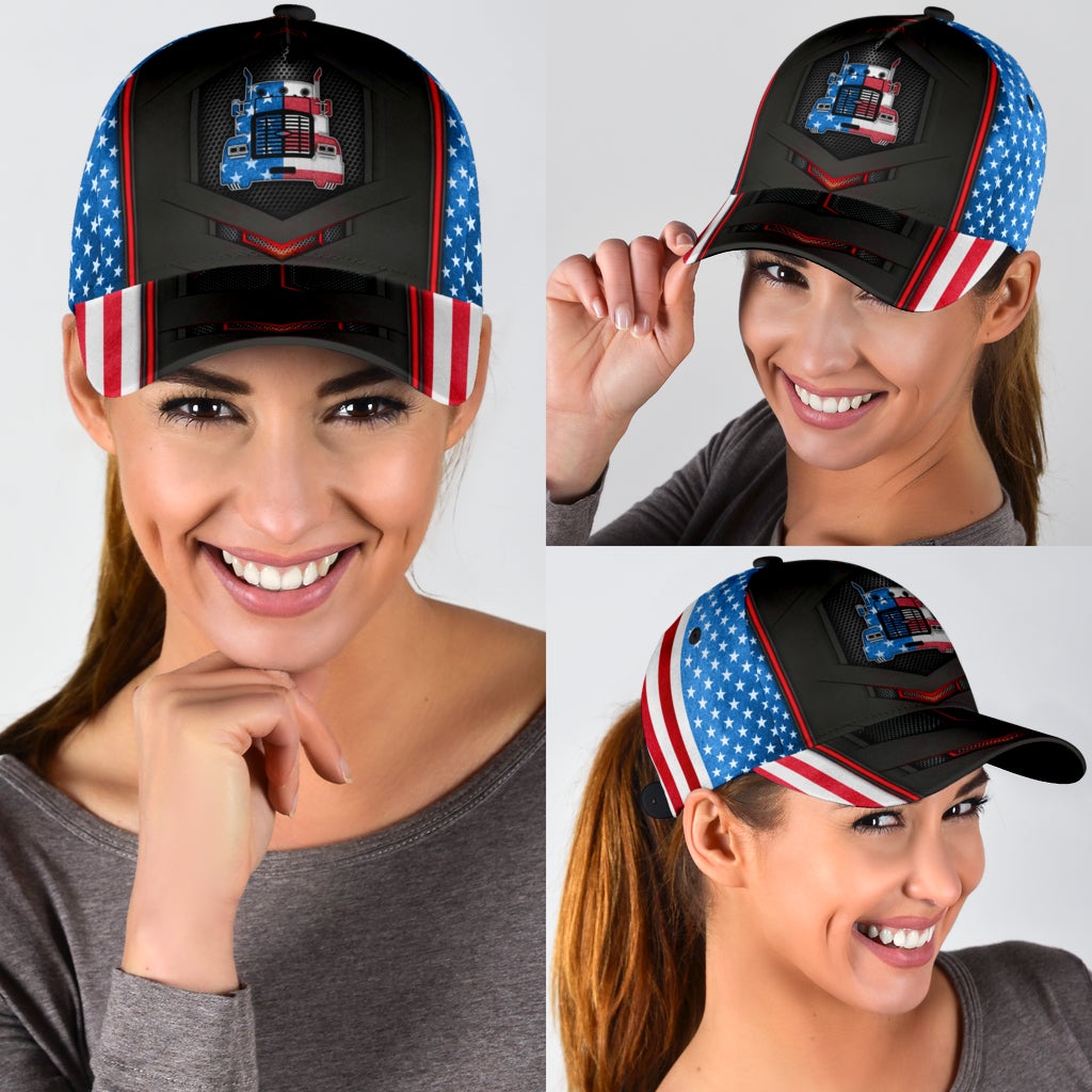 Truck American Flag Driver Pride Classic Cap For Holiday Trips Daily Outfits And Thoughtful Gifting