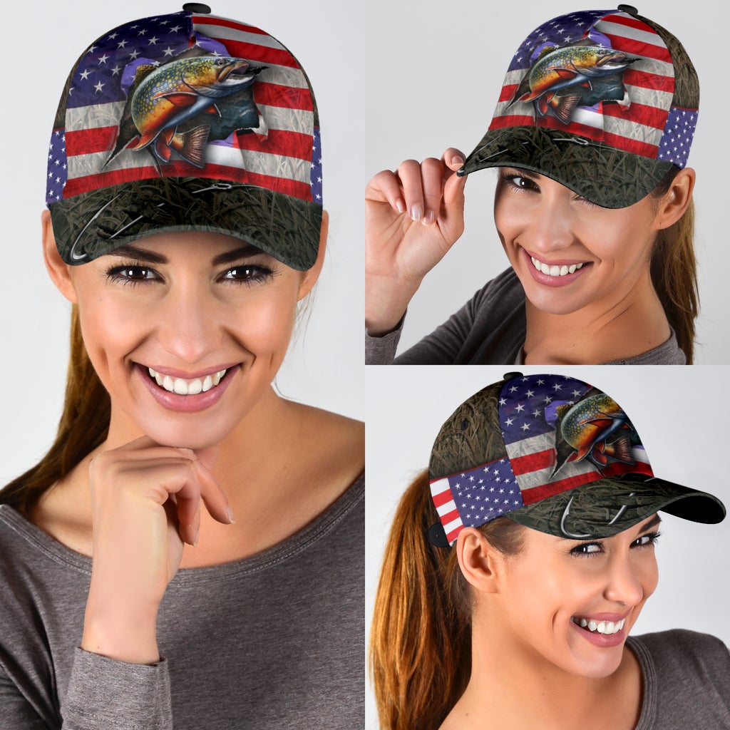 Fly Fishing American Flag Classic Cap For Festivals Holidays And Comfortable Everyday Wear