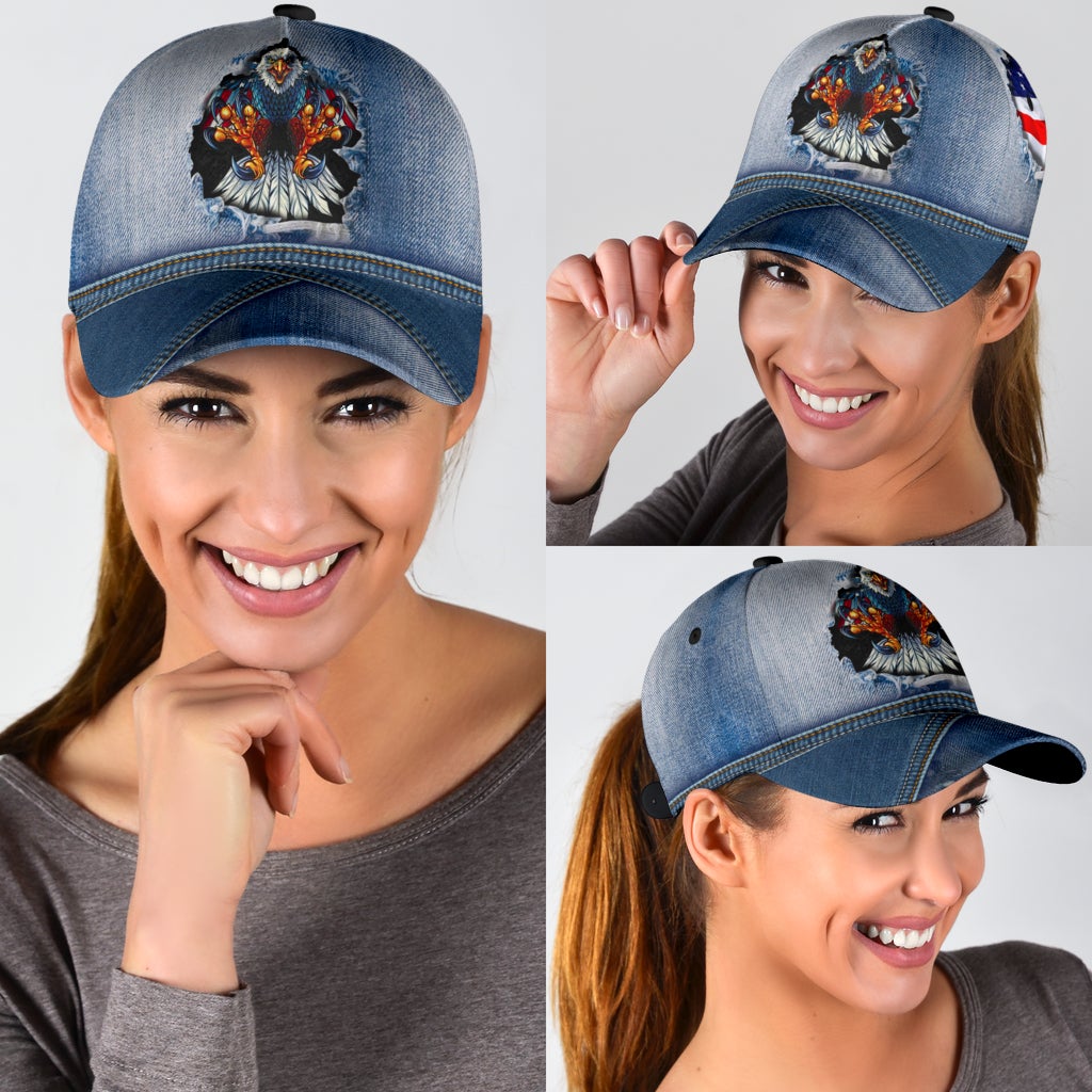 Denim American Eagle Casual Classic Cap For Festivals Holidays And Comfortable Everyday Wear
