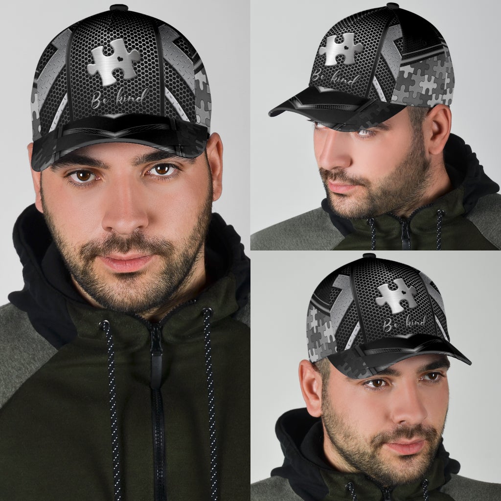 Autism Metal Pattern Awareness Classic Cap For Daily Outfits Festivals And Thoughtful Gift Giving