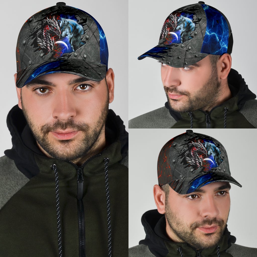Wolf Heart Dragon Soul Classic Cap For Beach Outings Holidays And Thoughtful Everyday Style