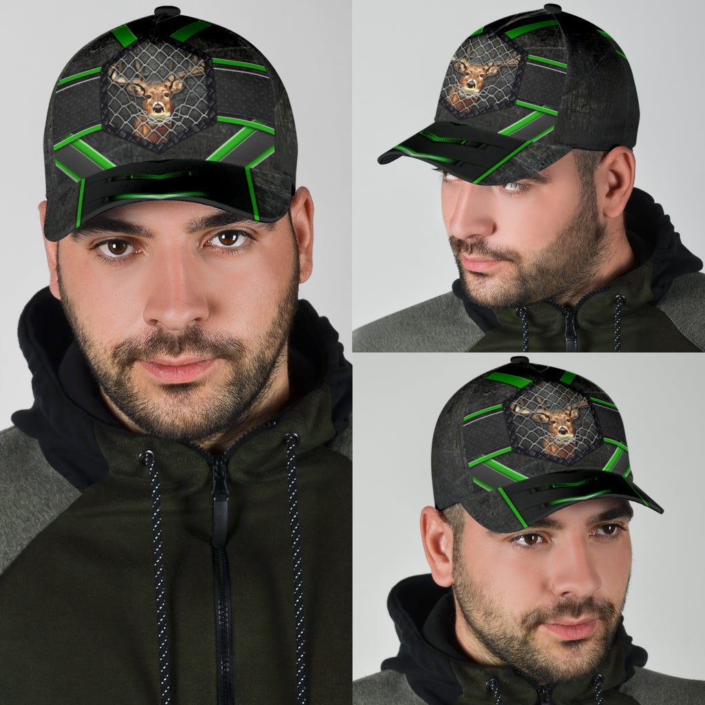 Deer Hunting Net Pattern Classic Cap For Festivals Holidays And Comfortable Everyday Wear