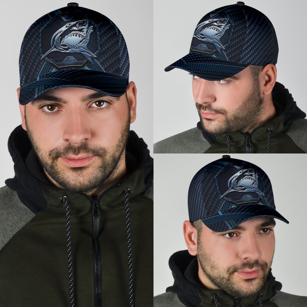 Carbon Shark Ocean Predator Classic Cap For Vacation Style Outdoor Activities And Daily Comfort