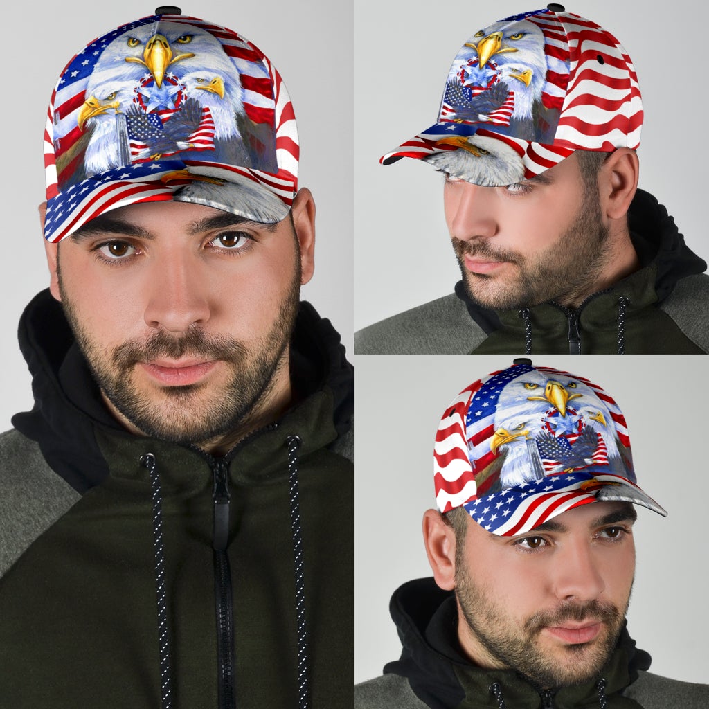 Eagle American Flag Classic Cap For Comfortable Casual Wear Holidays And Outdoor Trips