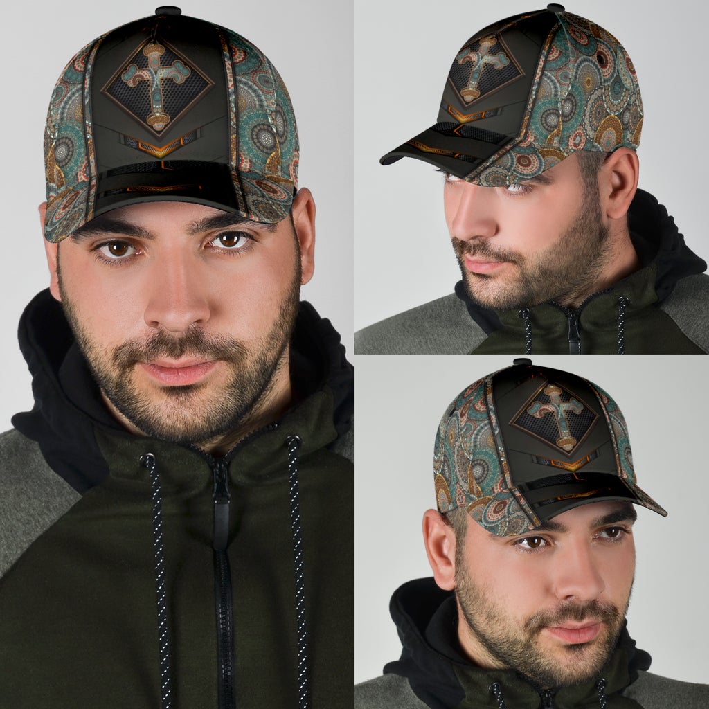 Jesus Cross Mandala Spiritual Classic Cap For Daily Comfort Outdoor Fun And Weekend Vacations