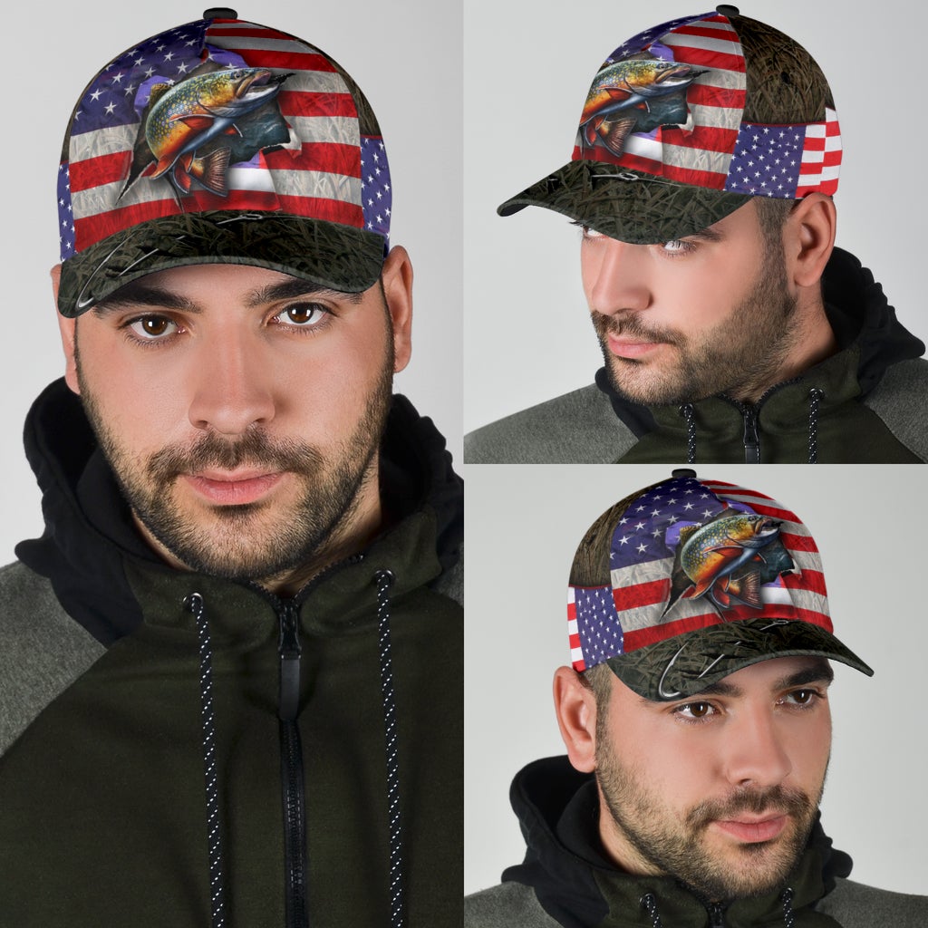 Fly Fishing American Flag Classic Cap For Festivals Holidays And Comfortable Everyday Wear