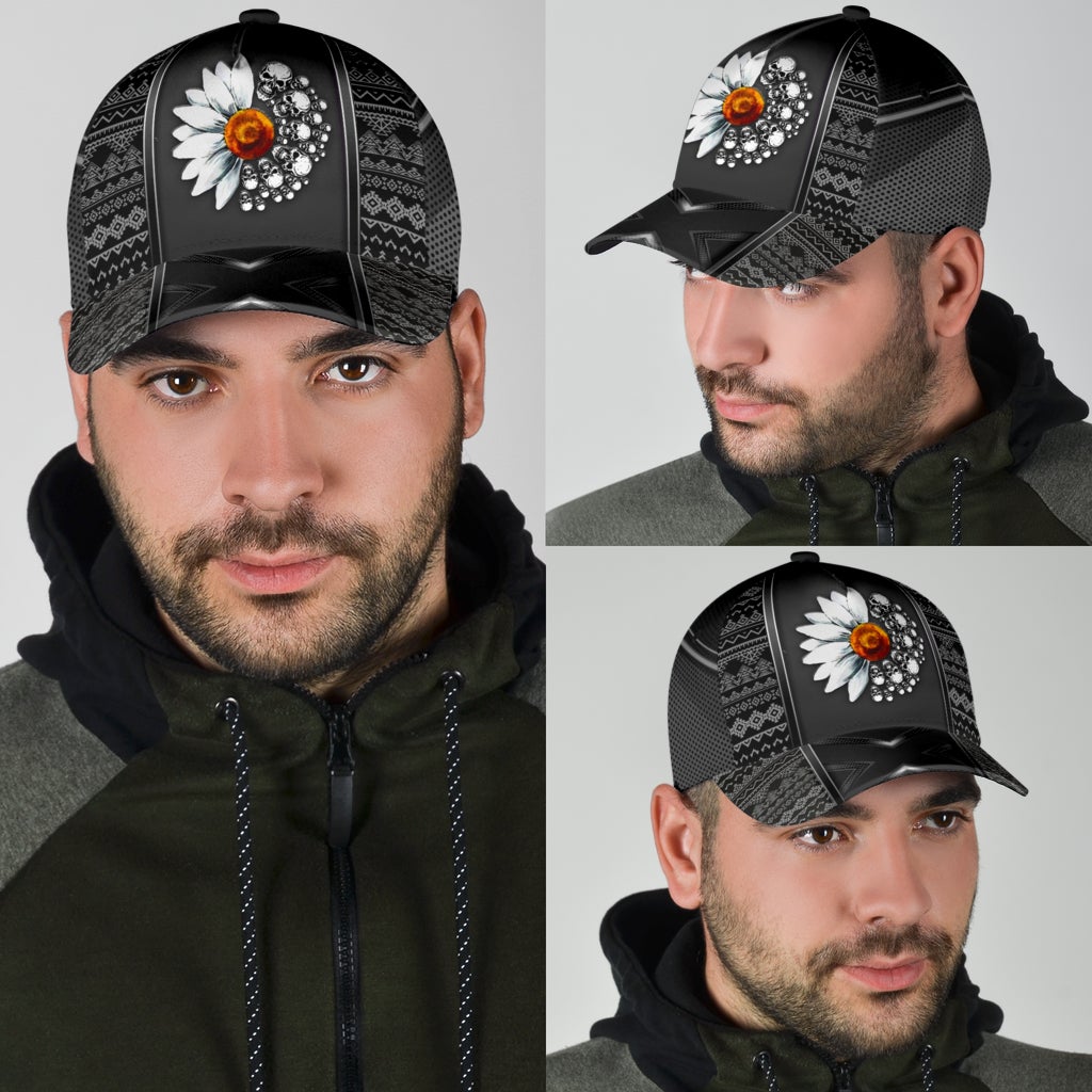 Daisy Skull Floral Art Classic Cap For Daily Comfort Outdoor Fun And Weekend Vacations