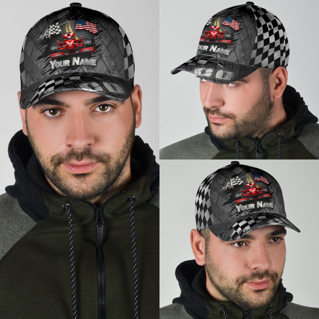 Custom Racing Speed Lover American Flag Classic Cap For Weekend Adventures Festivals And Gift Giving