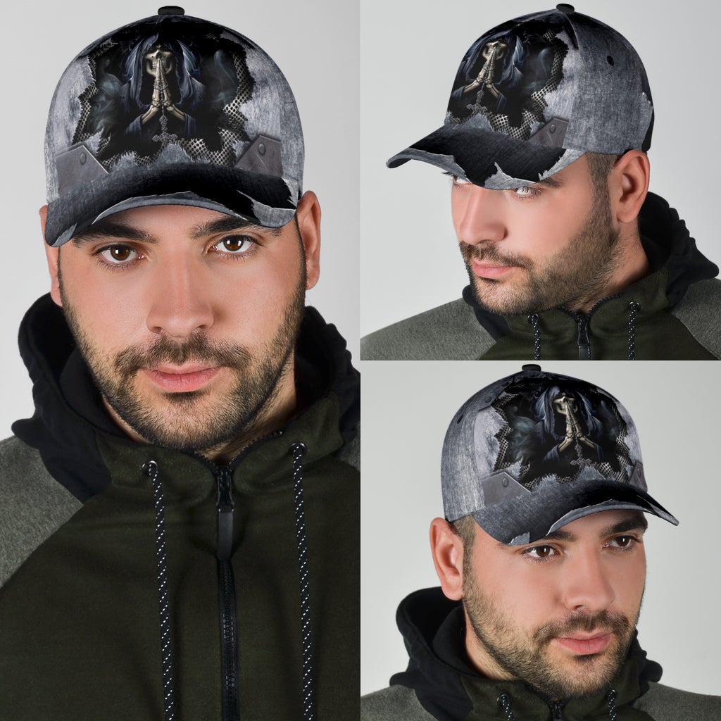 Skull With Cross Dark Faith Classic Cap For Weekend Travel Outdoor Events And Casual Outfits