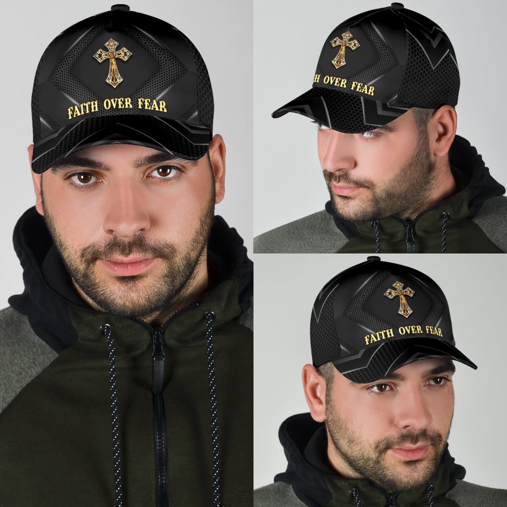 Faith Over Fear Jesus Motivation Classic Cap For Seasonal Outings Outdoor Adventures And Daily Wear