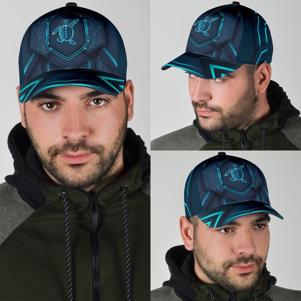 Turtle Blue Pattern Ocean Animal Classic Cap For Everyday Outfits Coastal Travel And Gift Giving