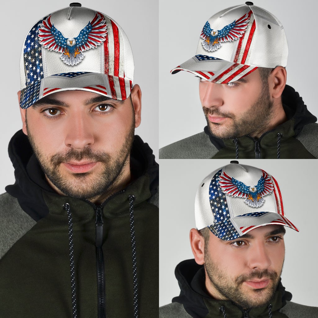 White American Eagle Freedom Classic Cap For Casual Styling Holiday Travel And Weekend Adventures