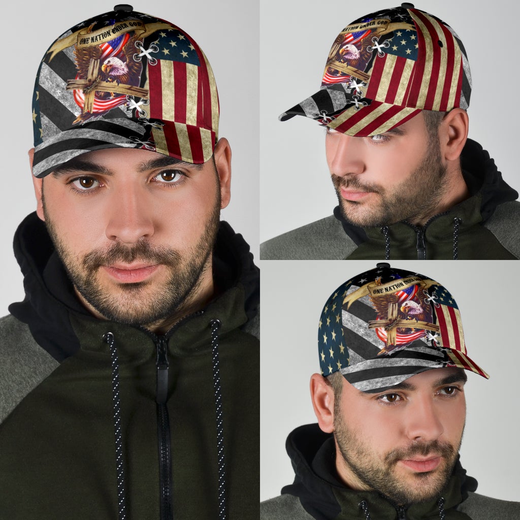 Faith One Nation Under God American Flag Classic Cap For Daily Outfits Festivals And Thoughtful Gift Giving