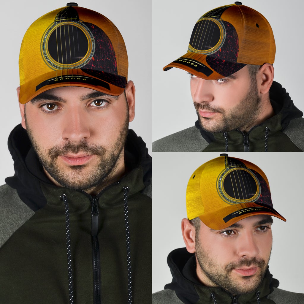 Guitar Gift Music Lover Classic Cap For Summer Vacations Parties And Outdoor Events