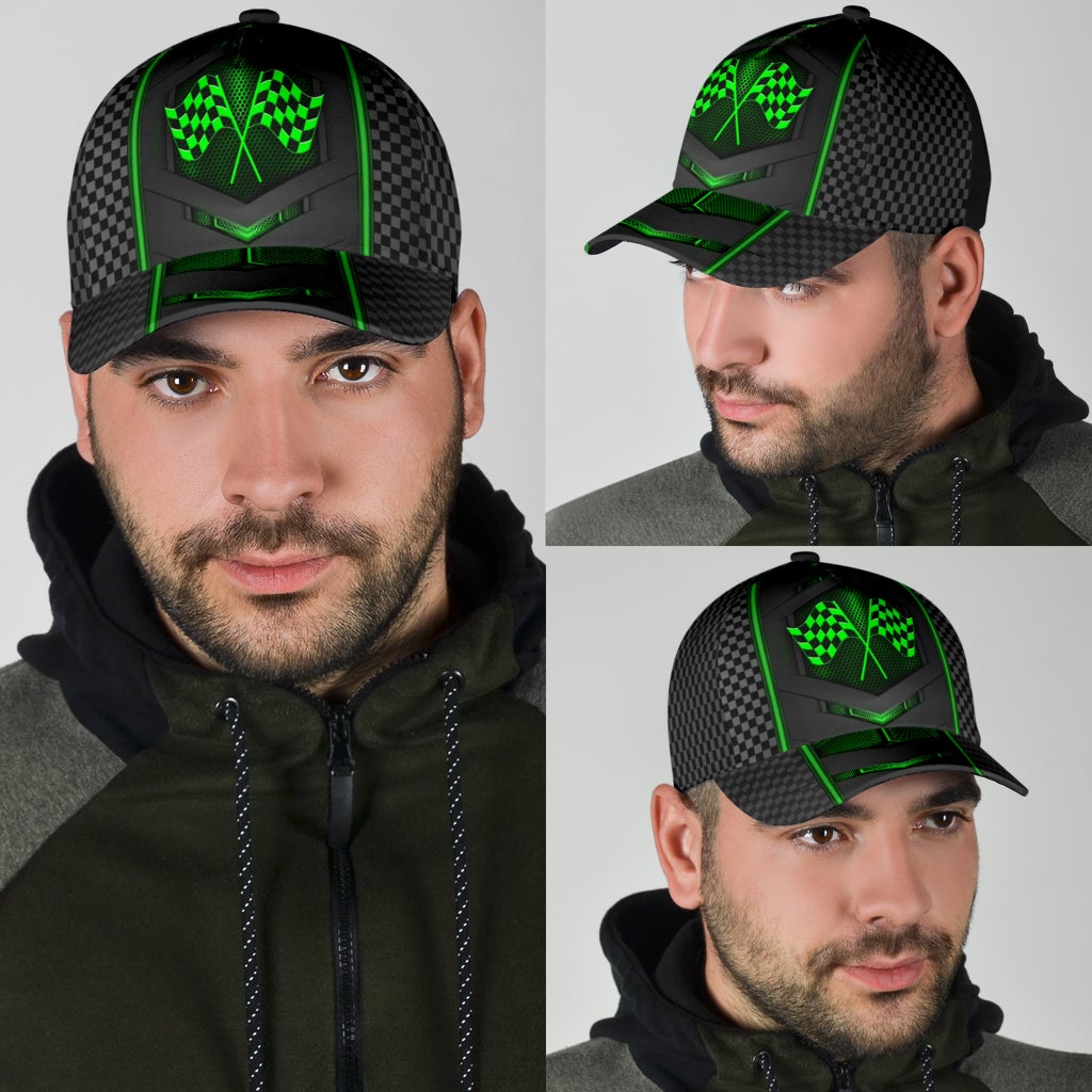Racing Neon Carbon Pattern Classic Cap For Festivals Travel Adventures And Casual Gift Giving