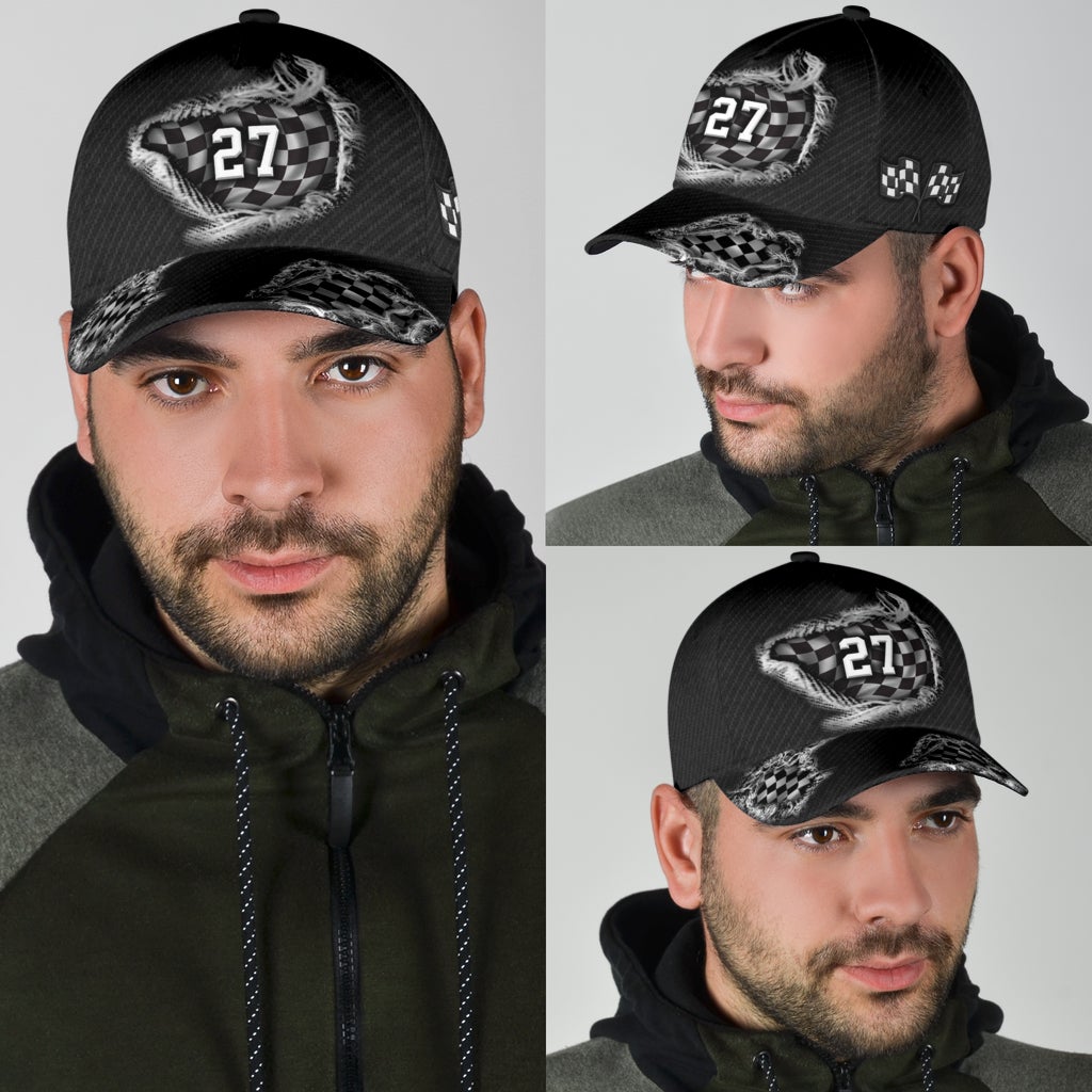 Custom Racing Personalized Number Classic Cap For Daily Wear Travel And Outdoor Activities