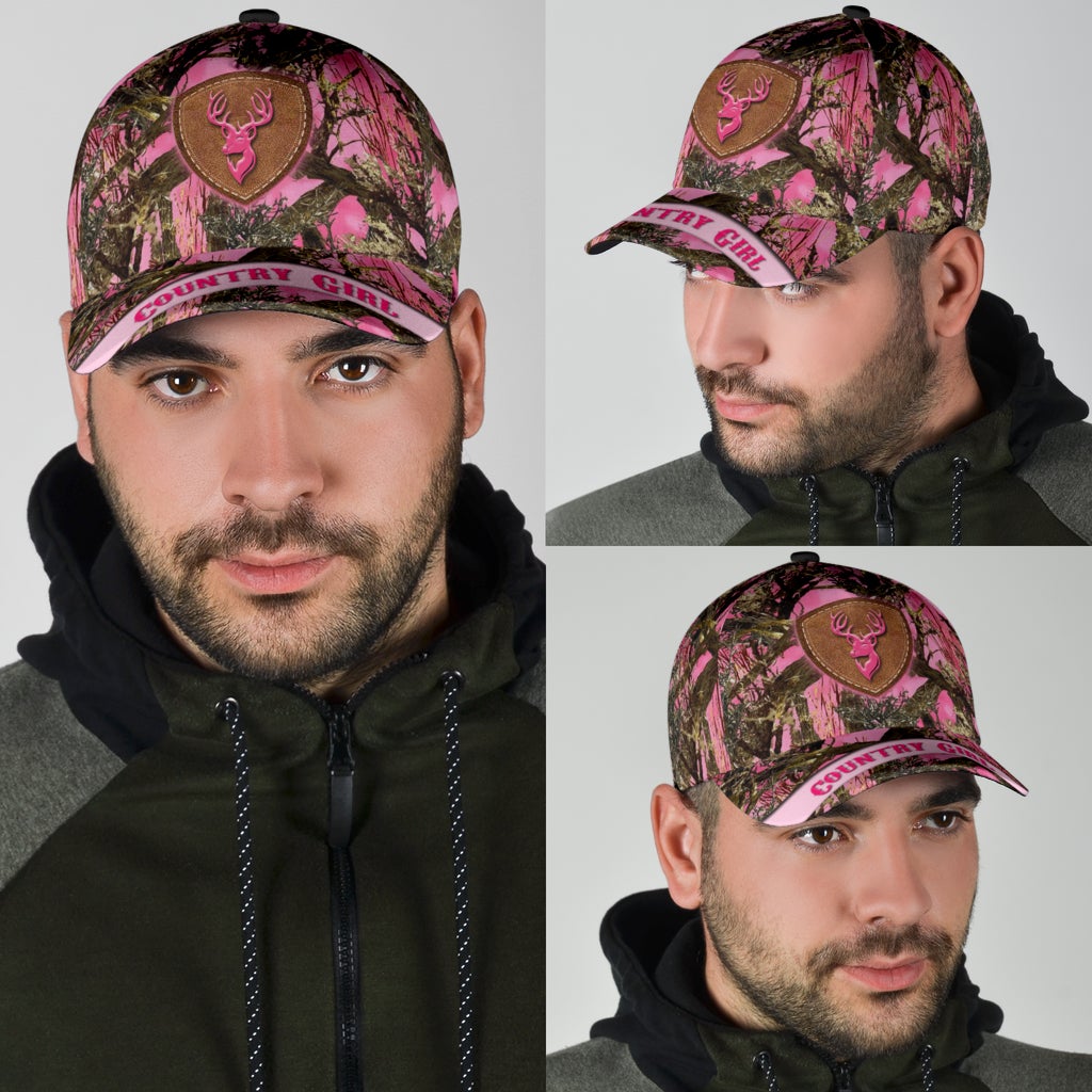 Hunting Country Girl Pink Camo Classic Cap For Summer Outings Festivals And Relaxed Daily Wear